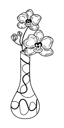 Orchid Flowers In Vase Tattoo Meaning, PNG and SVG