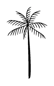 Palm Tree Simple Tattoo Meaning, PNG and SVG