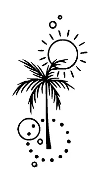 Palm Tree Sun Tattoo Meaning, PNG and SVG