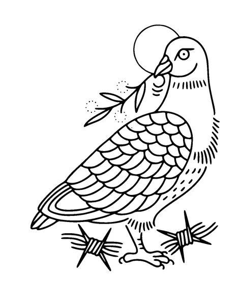 Pigeon On Barbed Wire Tattoo Meaning, PNG and SVG