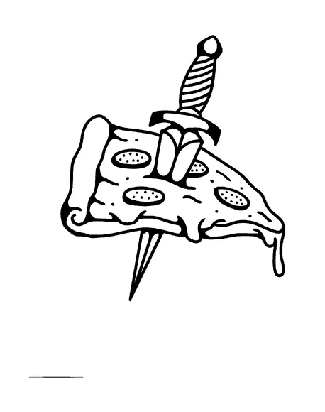 Pizza Slice With Dagger Tattoo Meaning, PNG and SVG