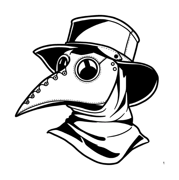 Plague Doctor Head Tattoo Meaning, PNG and SVG