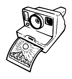 Polaroid Camera Taking Photo Tattoo Meaning, PNG and SVG