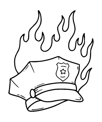 Police Helmet On Fire Tattoo Meaning, PNG and SVG