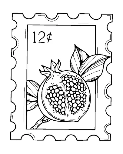 Pomegranate On Stamp Tattoo Meaning, PNG and SVG