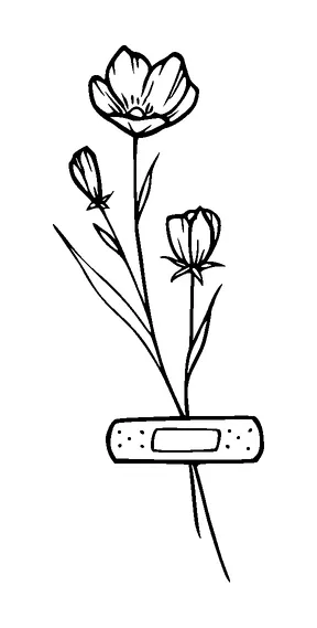 Poppy Flower On Band Aid Tattoo Meaning, PNG and SVG