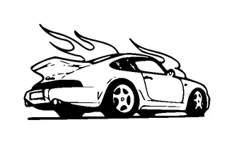 Porche Car Back Tattoo Meaning, PNG and SVG