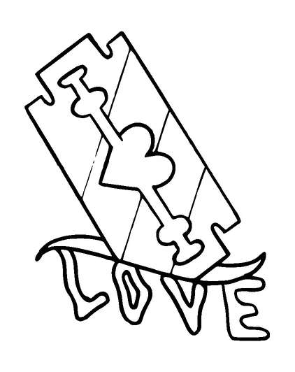 Razor Blade Cutting Love Tattoo Meaning, PNG and SVG