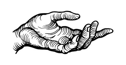 Reaching Hand Drawing Tattoo Meaning, PNG and SVG