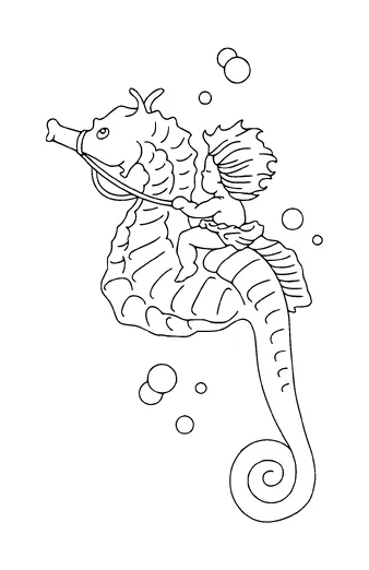 Riding Seahorse Tattoo Meaning, PNG and SVG