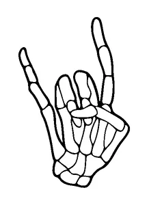 Rock On Skeleton Hand Tattoo Meaning, PNG and SVG