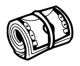 Roll Of 100$ Bills Tattoo Meaning, PNG and SVG