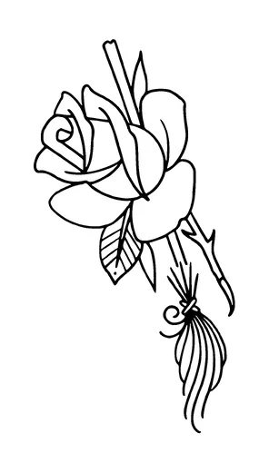 Rose And Broom Tattoo Meaning, PNG and SVG