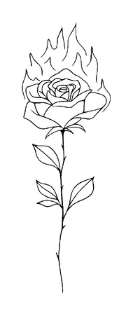 Rose On Fire Tattoo Meaning, PNG and SVG