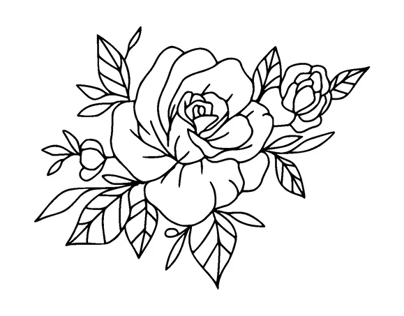 Rose Ornament Tattoo Meaning, PNG and SVG