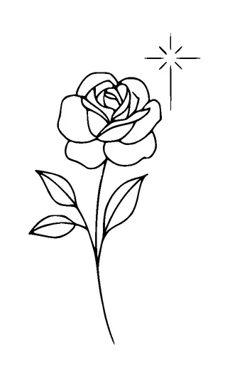 Rose Sparkle Tattoo Meaning, PNG and SVG