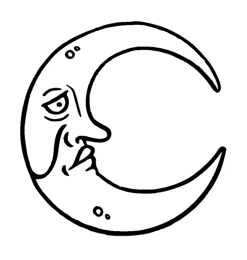 Sad Moon Tattoo Meaning, PNG and SVG