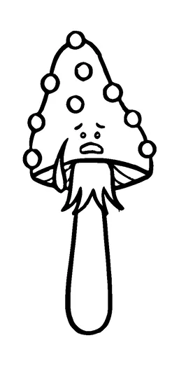 Scared Mushroom Tattoo Meaning, PNG and SVG