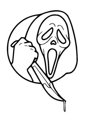 Scream Mask With Knife In Hand Tattoo Meaning, PNG and SVG