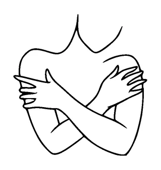 Self Hugging Tattoo Meaning, PNG and SVG