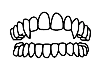 Set Of Vampire Teeth Tattoo Meaning, PNG and SVG