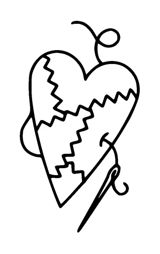 Sewing Heart Needle Tattoo Meaning, PNG and SVG