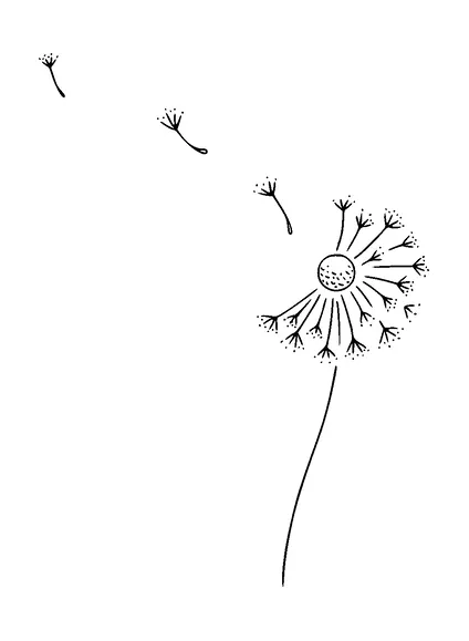 Simple Dandelion Tattoo Meaning, PNG and SVG