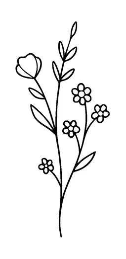 Simple Flower Tattoo Meaning, PNG and SVG