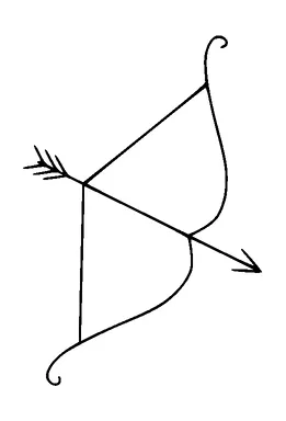 Simple Line Bow And Arrow Tattoo Meaning, PNG and SVG