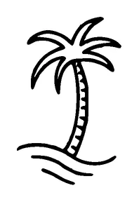 Simple Palm Three And Ocean Wave Tattoo Meaning, PNG and SVG