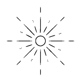 Simple Sun Tattoo Meaning, PNG and SVG