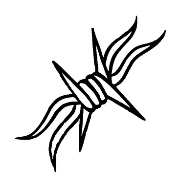 Single Barbed Wire Tattoo Meaning, PNG and SVG