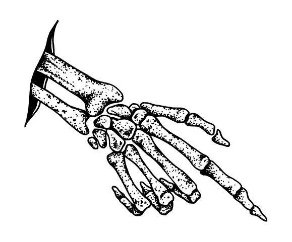 Skeleton Hand Pointing Finger Tattoo Meaning, PNG and SVG