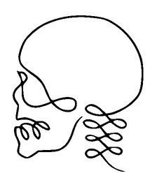 Skeleton In One Line Tattoo Meaning, PNG and SVG