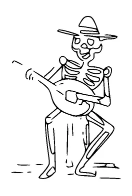 Skeleton Playing Guitar Tattoo Meaning, PNG and SVG