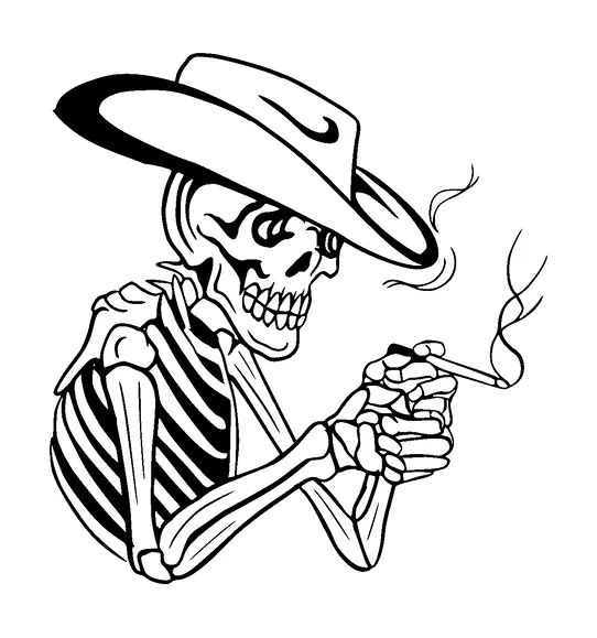 Skeleton With Cowboy Hat Tattoo Meaning, PNG and SVG