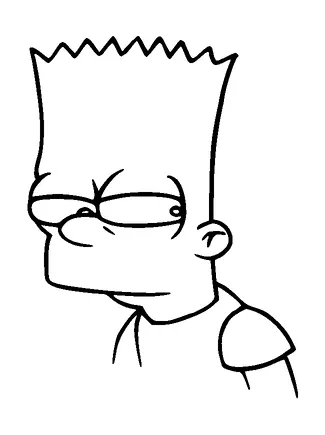 Skeptical Bart From Simpsons Tattoo Meaning, PNG and SVG