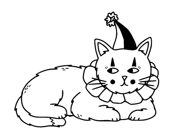 Skeptical Clown Cat Tattoo Meaning, PNG and SVG