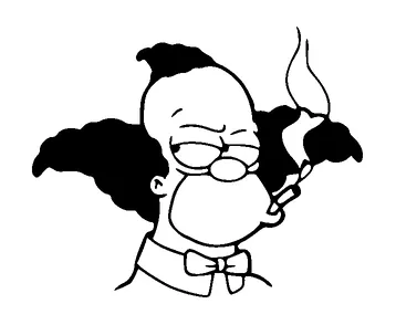 Skeptical Krusty The Clown Tattoo Meaning, PNG and SVG