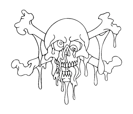 Skull And Crossbones Gooey Slime Tattoo Meaning, PNG and SVG