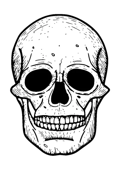 Skull Front Tattoo Meaning, PNG and SVG