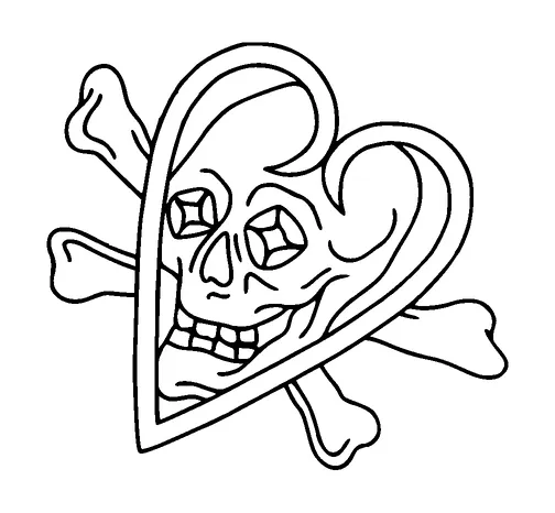 Skull In Heart And Crossbone Tattoo Meaning, PNG and SVG