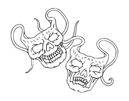 Skull Like Masks Tattoo Meaning, PNG and SVG