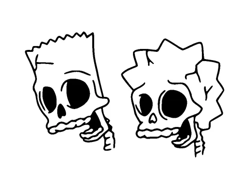 Skull Of Bart And Lisa From Simpsons Tattoo Meaning, PNG and SVG