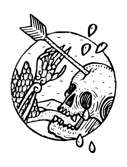 Skull With Arrow In Head Tattoo Meaning, PNG and SVG