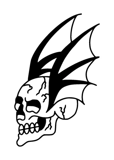 Skull With Bat Wings Tattoo Meaning, PNG and SVG