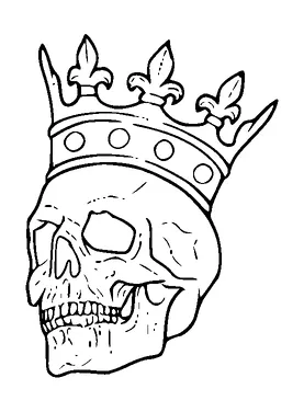 Skull With Crown Tattoo Meaning, PNG and SVG