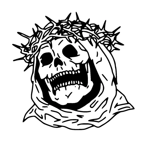 Skull With Hoodie And Jesus Crown Tattoo Meaning, PNG and SVG