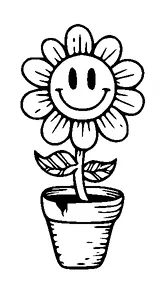 Smile Flower In Pot Tattoo Meaning, PNG and SVG