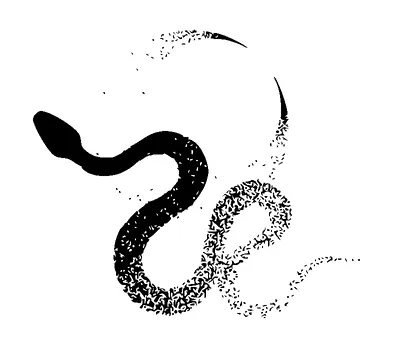 Snake And Moon Dotwork Tattoo Meaning, PNG and SVG